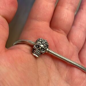 Pandora Skull Dia De Los Muertos charm